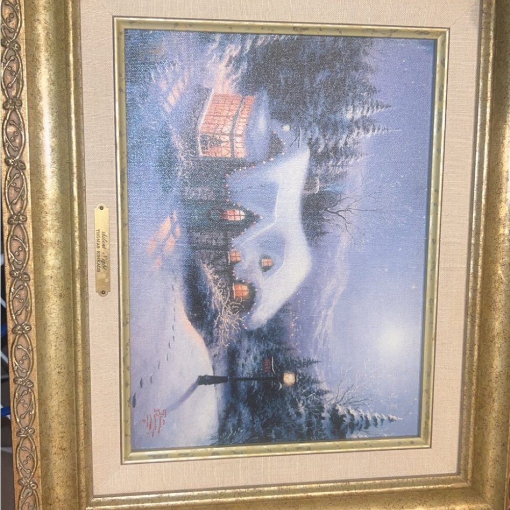thomas kincade silent night with certificate authenticity